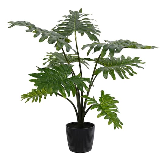 25&#x22; Artificial Potted Grand Philodendron Bush